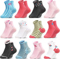 SkiBeaut Baby Toddlers Girls Socks, 12 Pairs Non Slip Kids Grips Toddler Grippy by SKIBEAUT