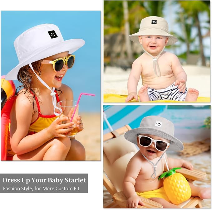 Baby Toddler Sun Hat, Kids Summer UPF 50+ Foldable Beach Bucket Hat - Image 7
