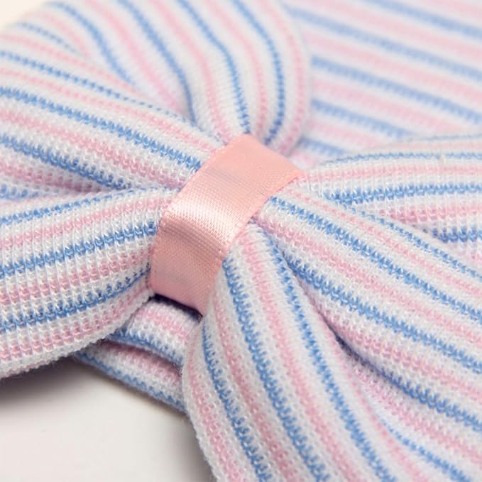 Newborn Baby Girl Hats with Bow No Scratch Cotton Toddler Infant Hat Beanie - Image 3