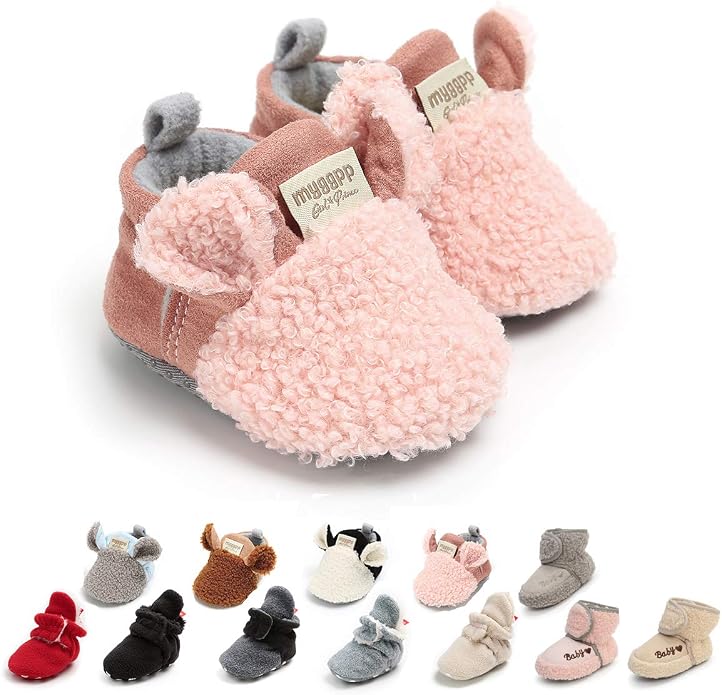 Ohwawadi Infant Baby Boys Girls Slippers Cozy Fleece Booties Soft Bottom Warm by Ohwawadi