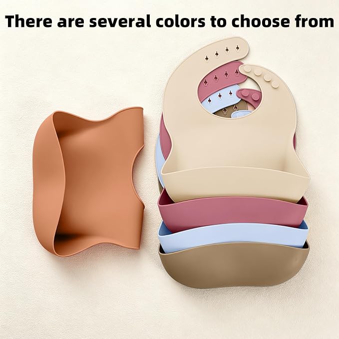 Set of 3 Silicone Bibs for Babies Toddler, Soft Adjustable Bibs for Baby Girl - Image 11