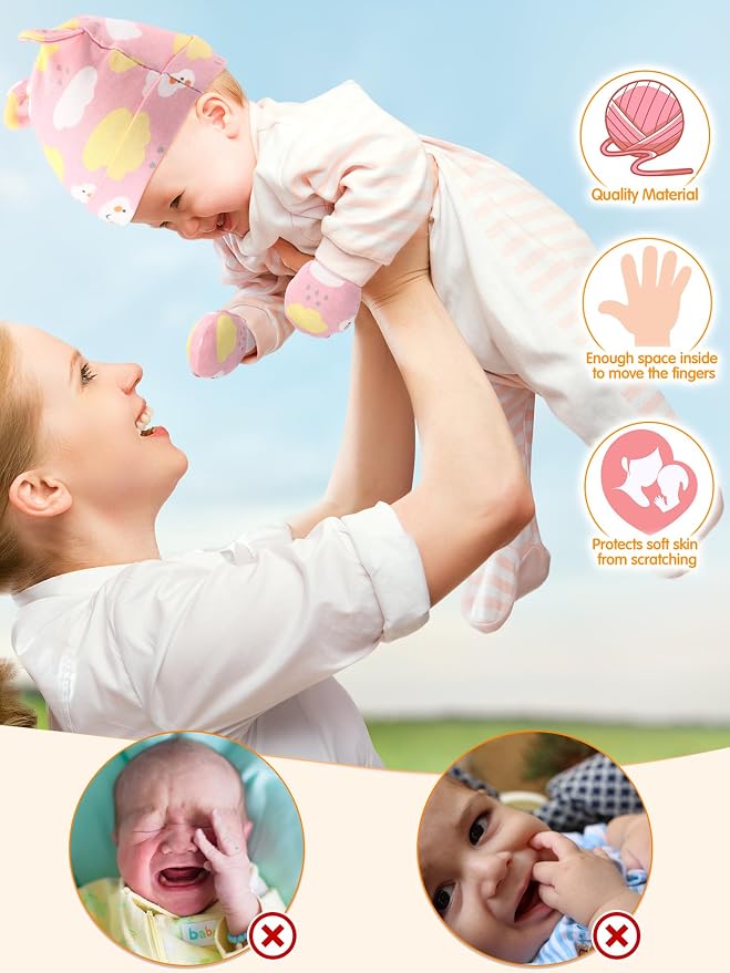 Geyoga 12 Pcs Baby Hat | Newborn Hats Mittens - Image 3