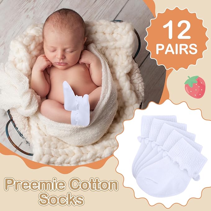 Toulite 12 Pairs Preemie Ankle Socks - Image 3