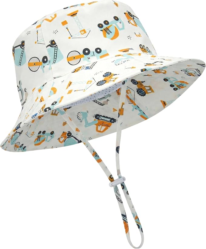 Baby Sun Hat Kids Summer Sun Protection Toddler Bucket Hat Wide Brim Adjustable by HONGTEYA