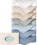 Konssy 7-Pack Muslin Baby Burp Cloths, 6-Layer 100% Cotton | Soft & Absorbent by Konssy