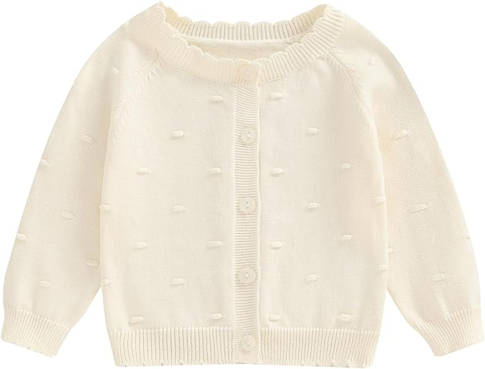Baby Girl Cardigan Long Sleeve Button Up Sweater Toddler Girl Fall Outfits by Faithtur