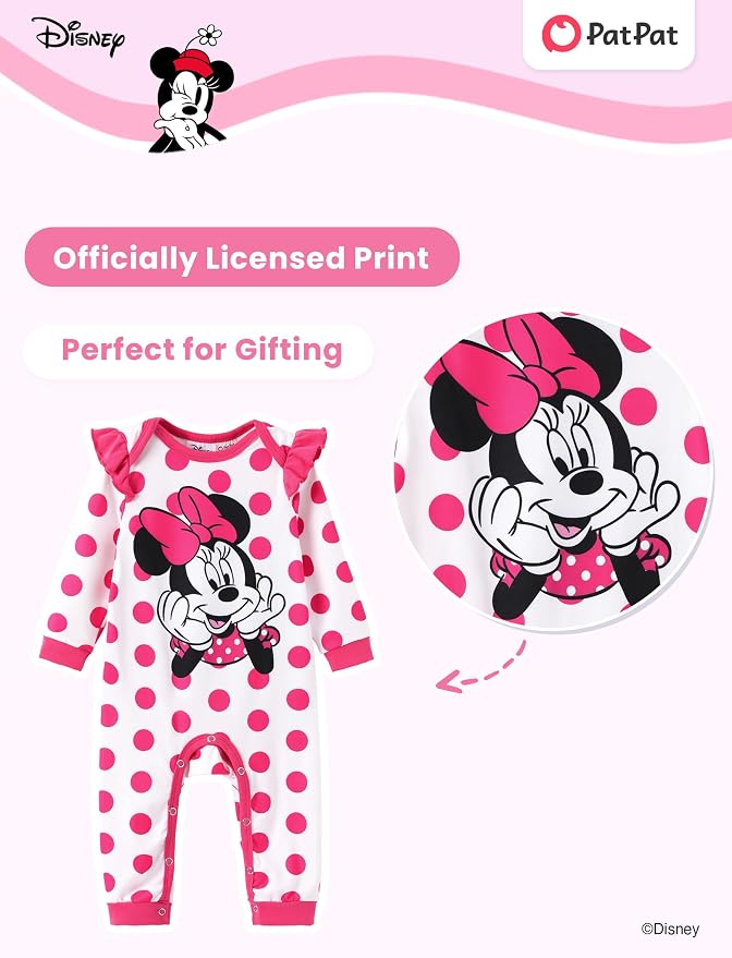 Disney Stitch Princess Minnie Winnie Marvel Baby Girls Ruffle Long Sleeve - Image 8
