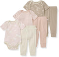 Burt Bees - 6Pk Baby Girl Organic Cotton Bodysuit & Pant Set, Ranunculus by BurtsBeesBaby