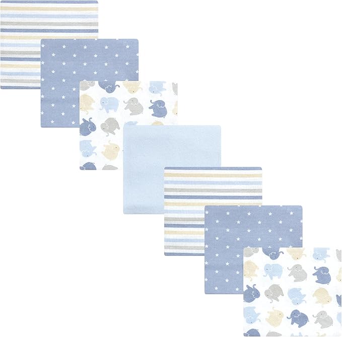 Hudson Baby Unisex Baby Cotton Flannel Receiving Blankets 7-Pack Bundle by HudsonBaby