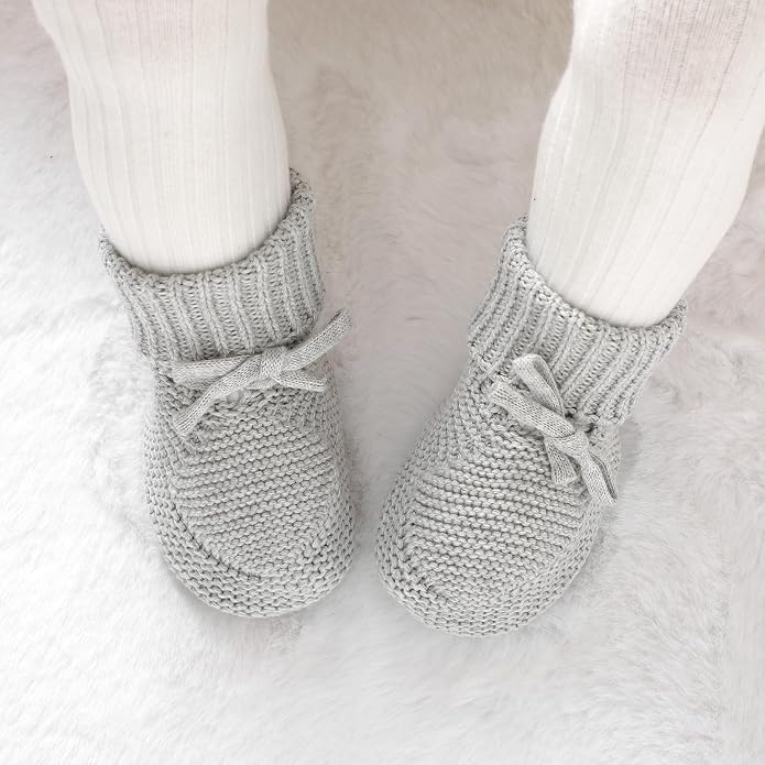 Hadetoto Baby Booties Cotton Newborn Boys Girls Shoes Knit Socks | Cozy Warm - Image 2