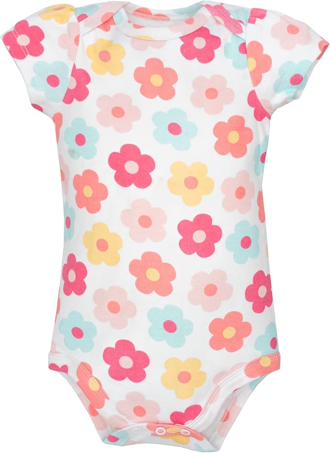 Hudson Baby Infant Girls Cotton Bodysuits 5-Pack - Image 4