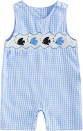 Newborn Baby Boys Sleeveless Seersucker Romper One Piece Straps Overalls by Arvbitana