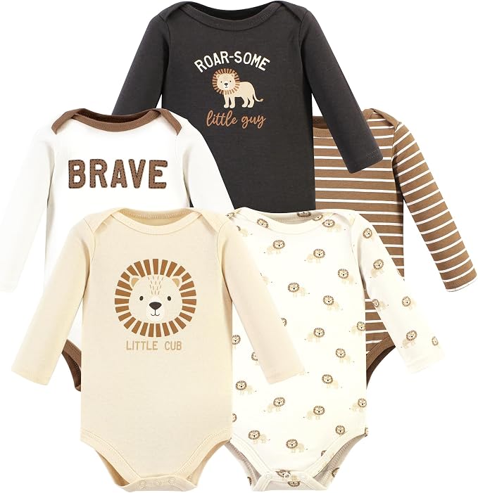 Hudson Baby baby-boys Cotton Long-sleeve Bodysuits 5-pack by HudsonBaby