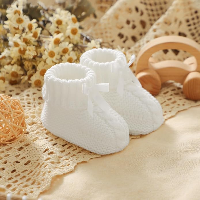 Baby Booties Newborn 100% Cotton Cozy Knit First Shoes | Soft Cute Shower Gift - Image 5