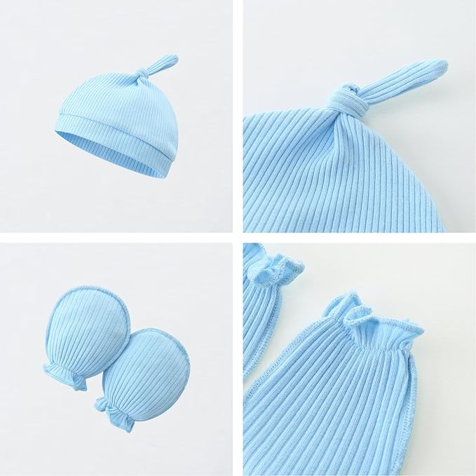 Baby Romper with Baby Mittens & Newborn Hats Footless Long Sleeve - Image 3