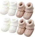 4 Pairs Baby Booties, Newborn Walking Shoes, Soft Cozy Shoes, Warm Knit Cotton by Adboros