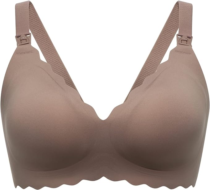 Momcozy Nursing Bras for Breastfeeding, Seamless Pregnancy Maternity Bra Wireless Classic Jelly Strip Support Nursing Bra