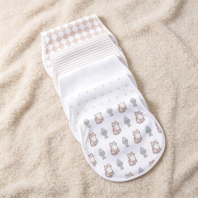 sleepyturtle Pack of 5, Baby Burp Cloths, Soft and Absorbent - Image 3