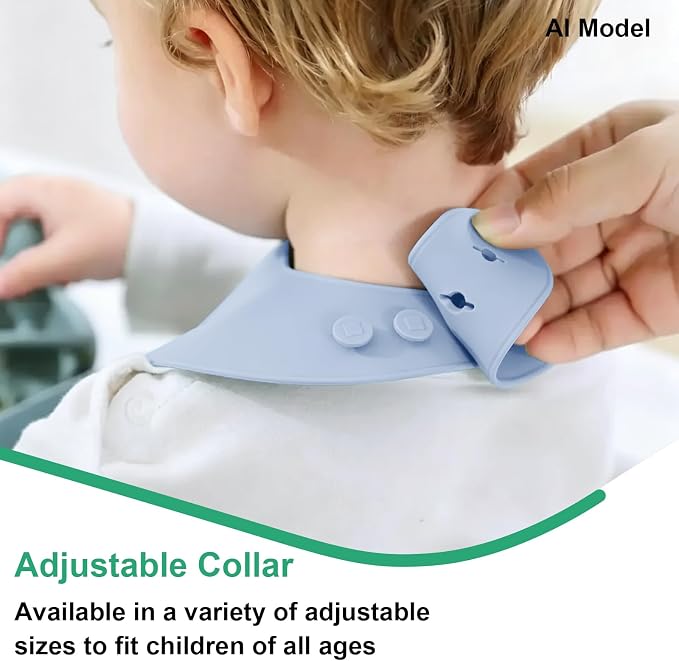 Set of 3 Silicone Bibs for Babies Toddler, Soft Adjustable Bibs for Baby Girl - Image 7
