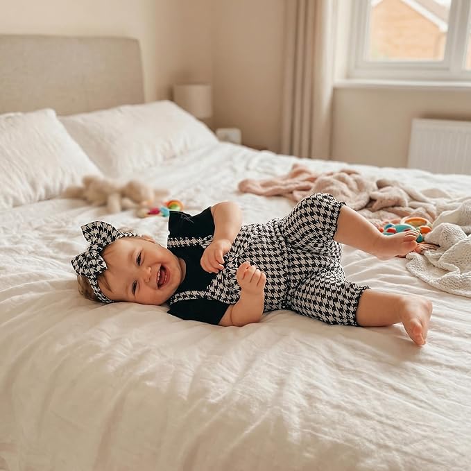 YINGISFITM Newborn Baby Girl Summer Clothes Short Sleeve Bubble Romper Bow - Image 3