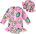 Aalizzwell Baby Girls Long Sleeve One Piece Swimsuit with Hat
