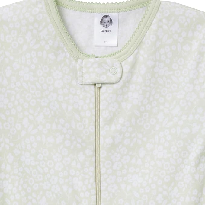 Gerber Baby Girls 4-pack Footed Pajamas - Image 4
