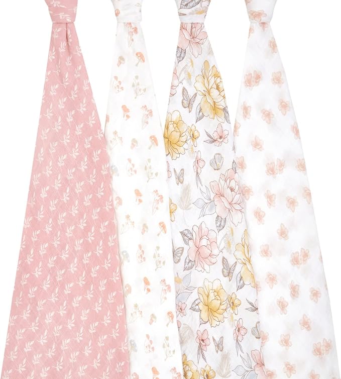 aden + anais Swaddle Blanket, 100% Organic Cotton Muslin Blankets - Image 2