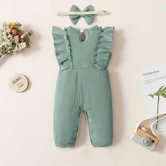 Mioglrie Newborn Baby Girl Clothes 1 Piece Infant Fall Winter Romper Outfit | - Image 3