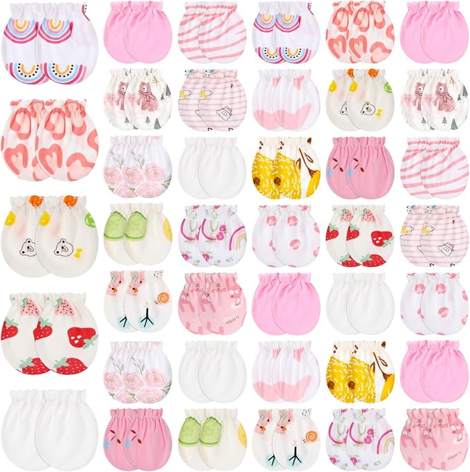 Geyoga 40 Pairs Newborn Baby No Scratch Mittens | Newborn Infant Toddler Mittens by Geyoga