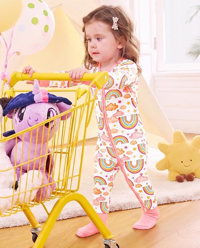 babee Reshinee Viscose Derived from Bamboo Baby Footie Pajamas Convertible - Image 7