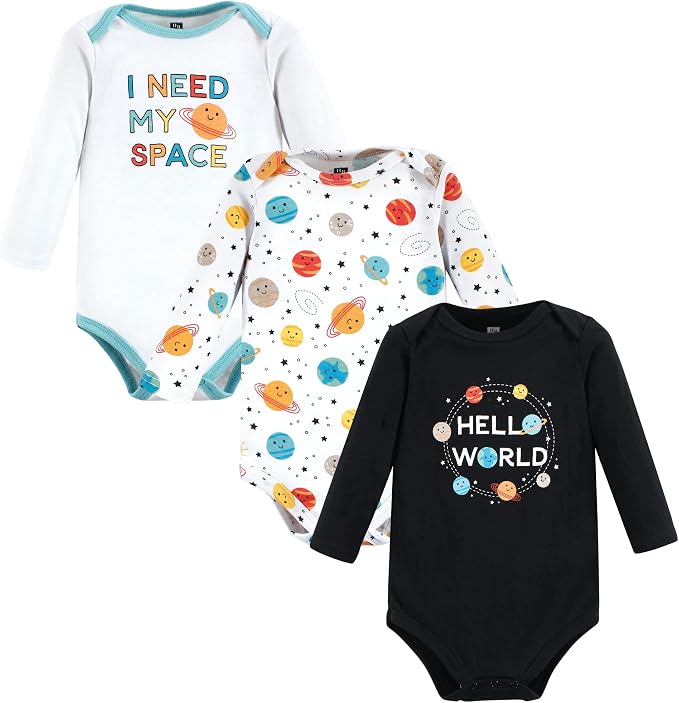 Hudson Baby baby-boys Cotton Long-sleeve Bodysuits 3-pack by HudsonBaby