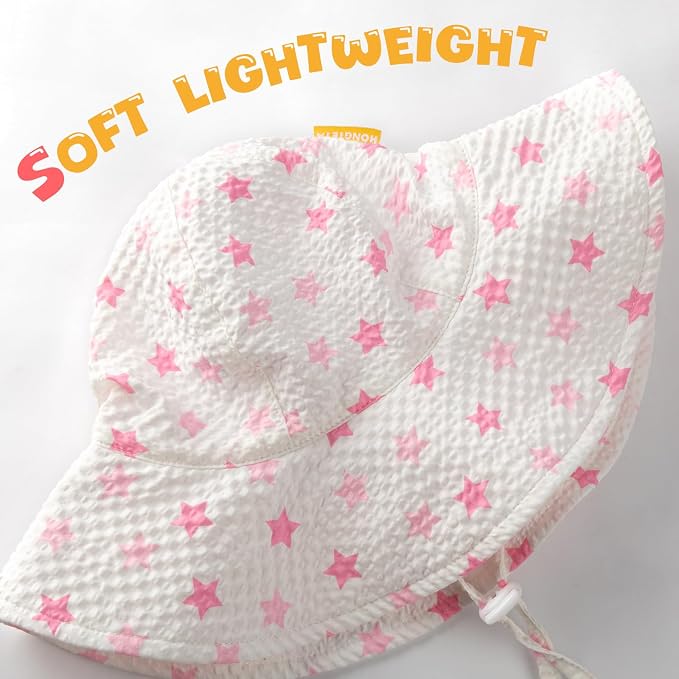 HONGTEYA Baby Sun Hat Wide Brim Adjustable Toddler Beach Bucket Hat | Soft - Image 5