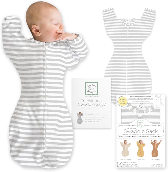 SwaddleDesigns Transitional Swaddle Sack, Arms Up Half-Length Sleeve & Mitten by SwaddleDesigns