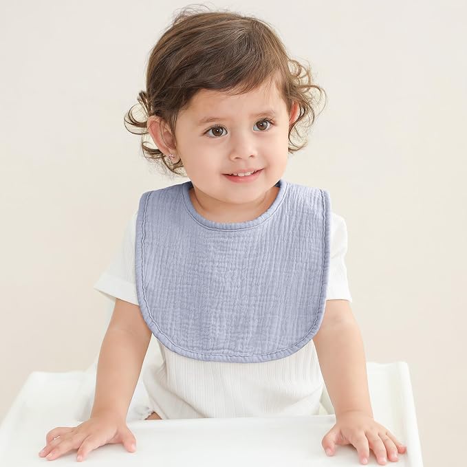Susurration Muslin Baby Drool Bibs 6Pack Soft Square Adjustable Baby Bandana - Image 3
