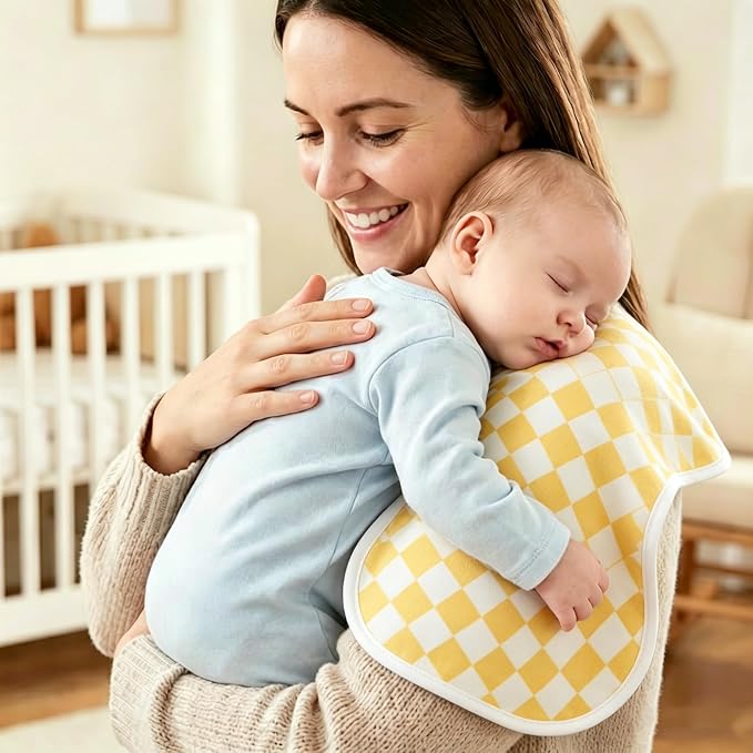 Baby Burp Cloths 8-Pack, Waterproof Burping Cloths, 4-Layer Super Absorbent & - Image 4