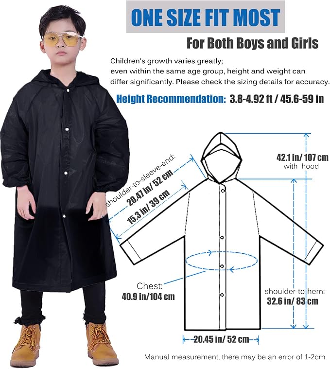 Kids Rain Jacket, 2 Pack Rain Ponchos - Image 2
