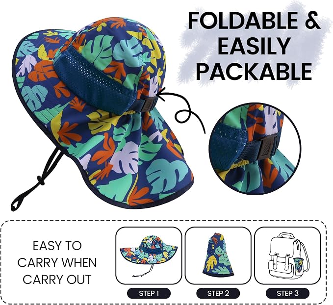 Baby Sun Hat with Neck Flap UPF 50+ - Image 2