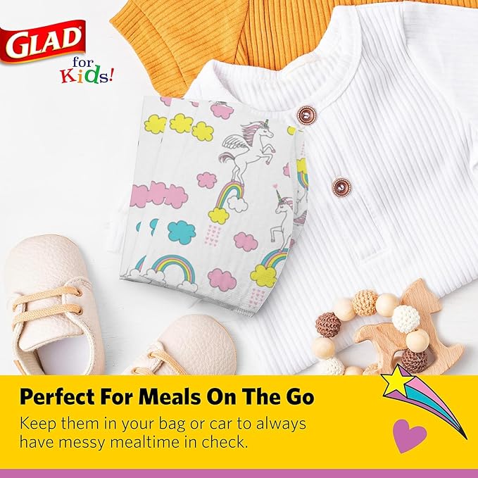 Glad for Kids Disposable Paper Bibs & Crumb Catcher, 30 Ct, 24-Pk | Absorbent - Image 4