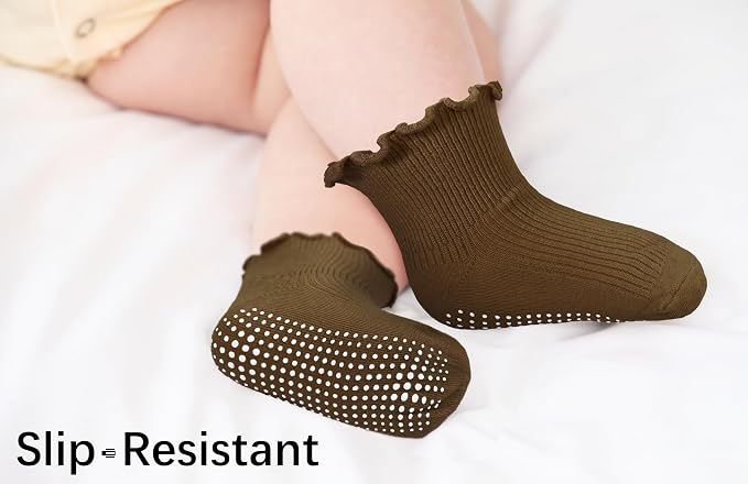 Girls Ruffle Socks Non-Slip Ankle Socks - Image 2
