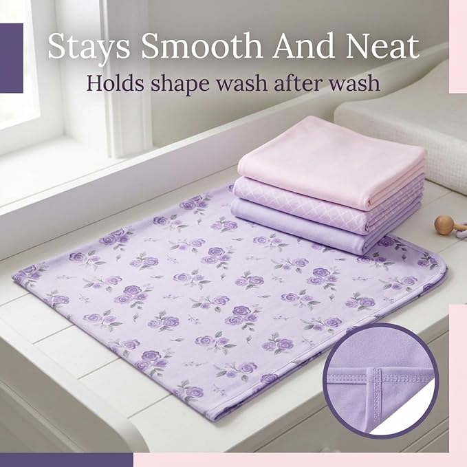 EVERYDAY KIDS 4 Pack of Soft Flannel Receiving Baby Blanket Set - Image 4