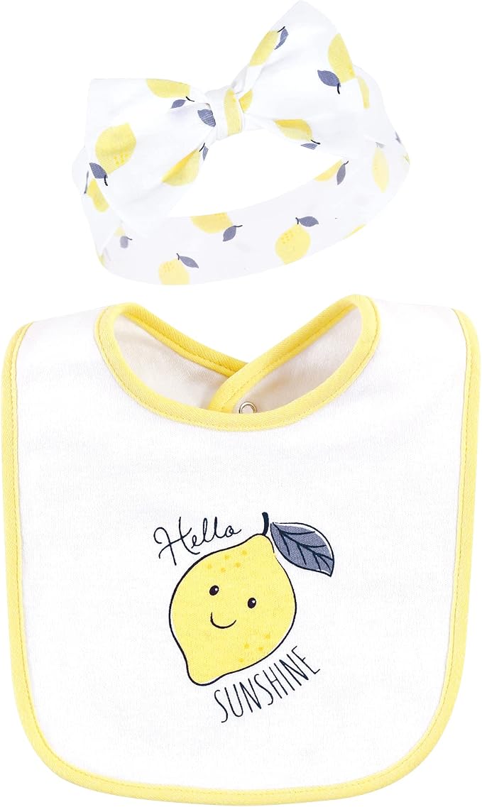 Hudson Baby Unisex Baby Cotton Bib and Headband Set - Image 3