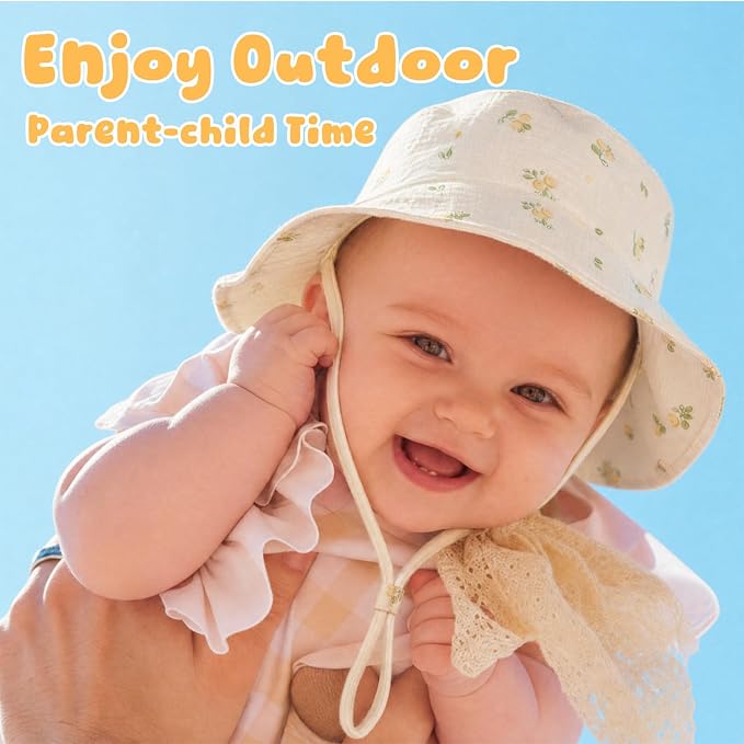 Muslin Baby Sun Hat Sun Protection Baby Toddler Bucket Hats - Image 2