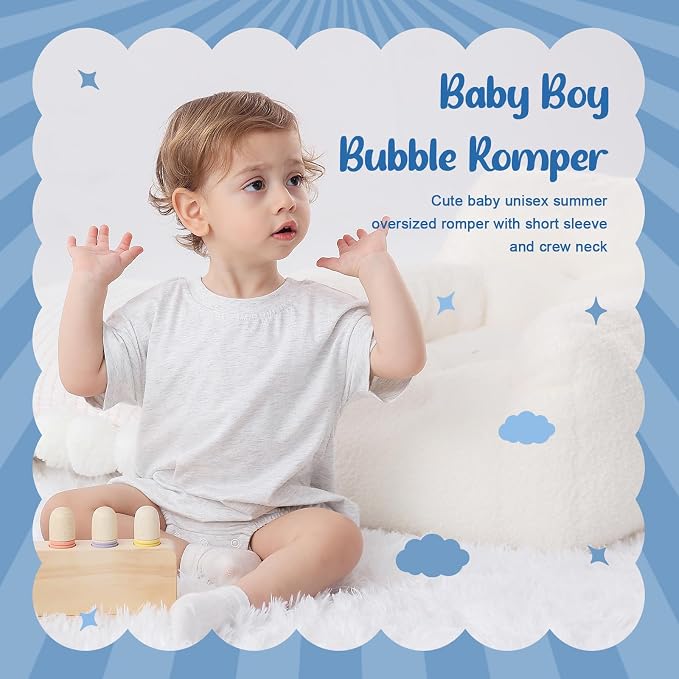 Bafeicao Baby Boy Girl Bubble Romper Infant Toddler T-Shirt Bodysuit | Organic - Image 6