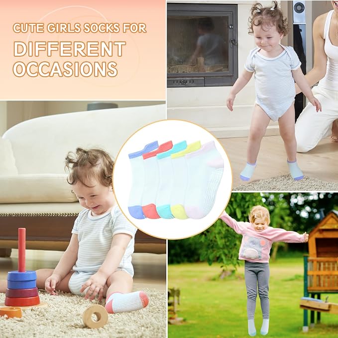 GRPSKCOS Non Slip Toddler Socks 15 Pairs Toddler Grip Anti Skid Low Cut Socks - Image 2