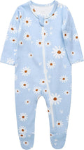 O2 BABY Baby Boys Girls Organic Cotton Zip-Front Sleeper Pajamas, Footed Sleep 'n Play