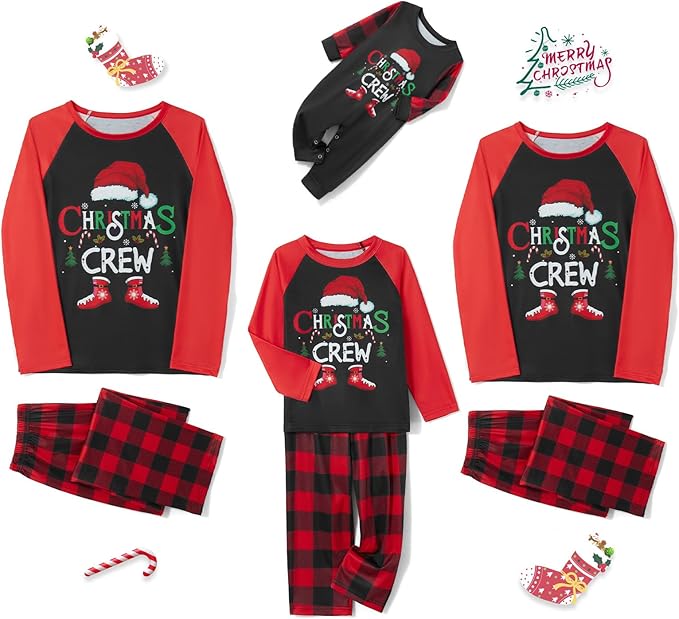 Awoscut Family Christmas Pajamas Matching Pajamas for Family, Xmas PJs Sets Holiday Sleepwear