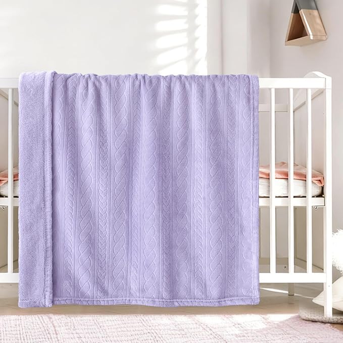 BORITAR 3D Fleece Baby Blanket for Girls 30 x 40 Inch Purple | Soft Fluffy - Image 6