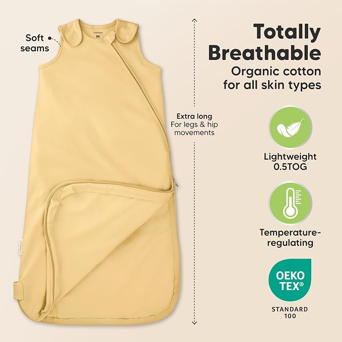 2-Pack Organic Baby Sleep Sacks, 100% Cotton 0.5TOG - Image 3
