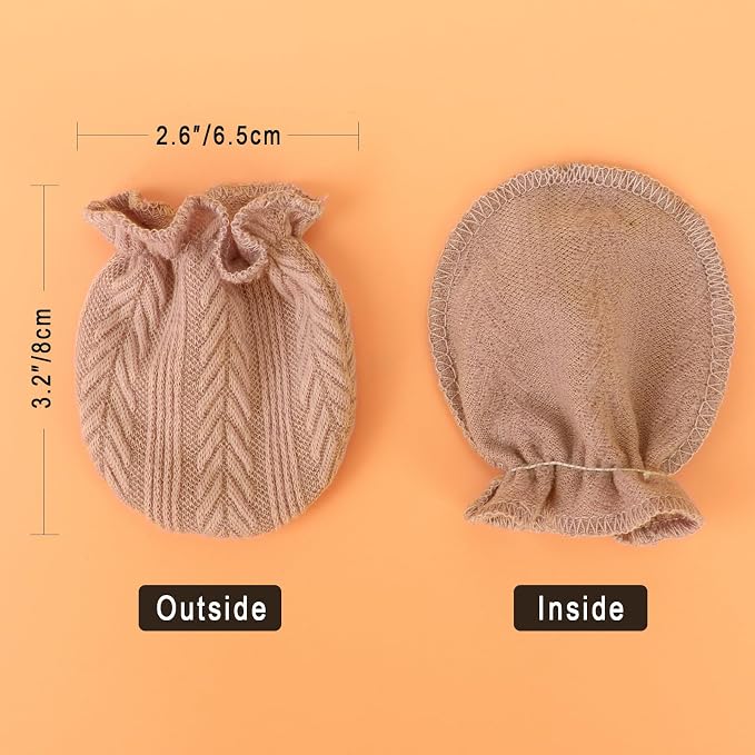 BQUBO Newborn Infant Toddler Mittens No Scratch Cotton Elastic Wrist Gloves - Image 6