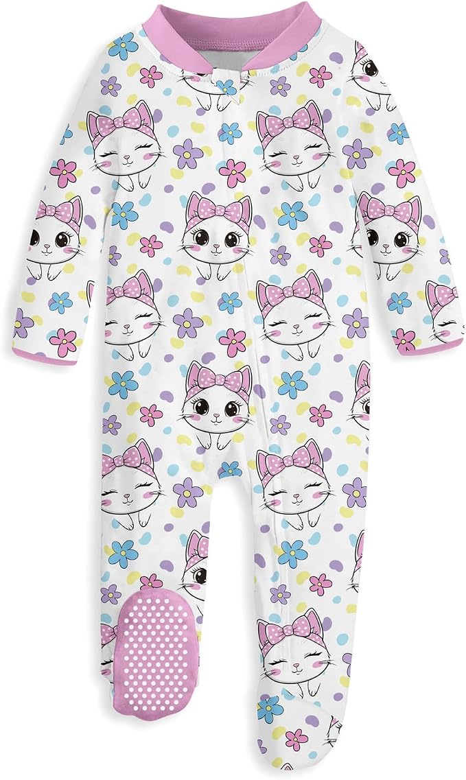 uideazone Baby Girls Footed Pajamas, Zip Sleeper by uideazone